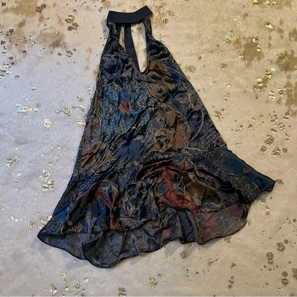 NWT Free People XS Satin Lady Love Tunic Top Halter Dress - Picture 2 of 8